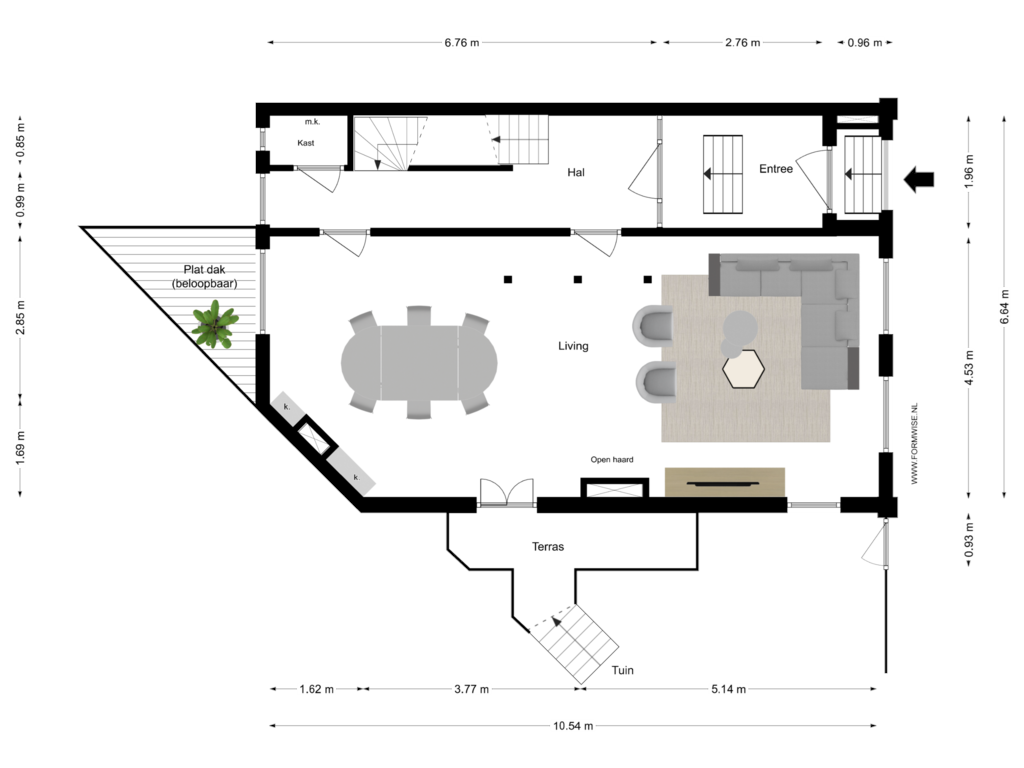 View floorplan of BEL ETAGE of Spinozastraat 3