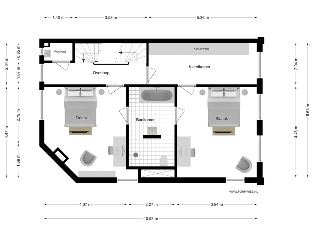 View floorplan of 2e VERDIEPING of Spinozastraat 3