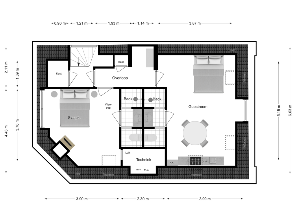 View floorplan of 3e VERDIEPING of Spinozastraat 3