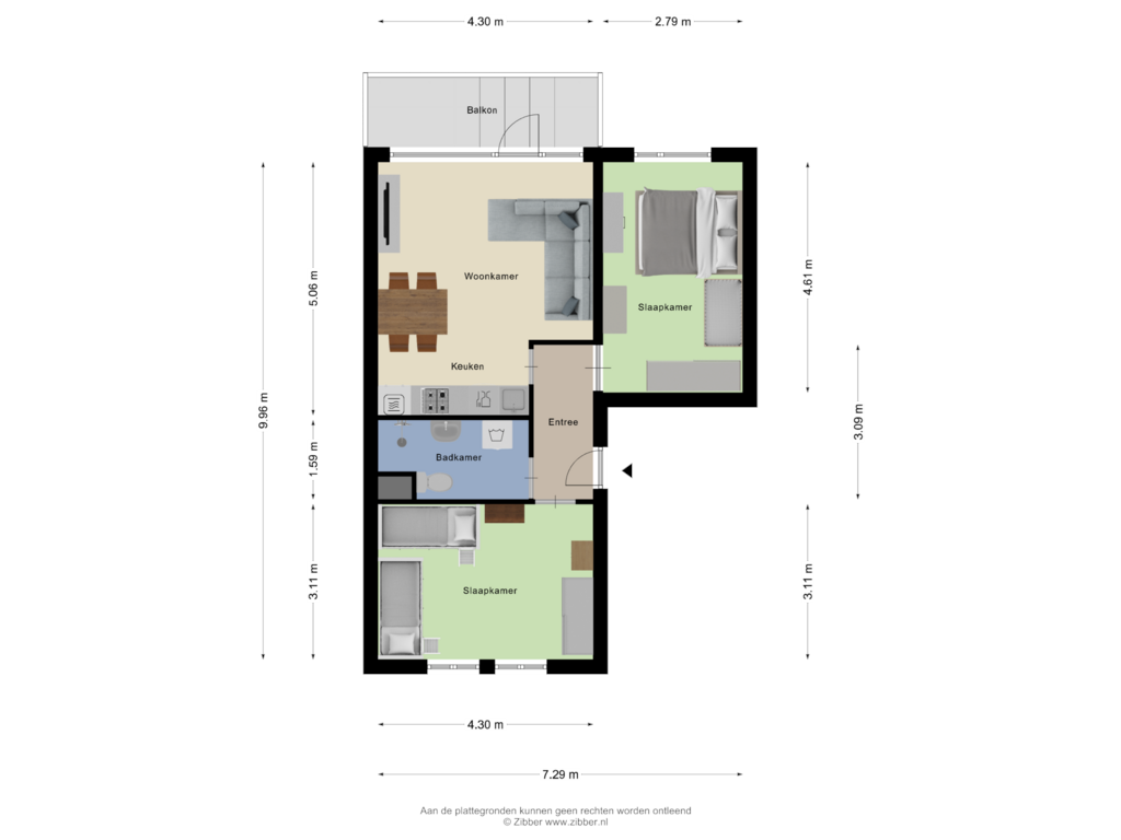 View floorplan of Appartement of Scherpenzeelstraat 56