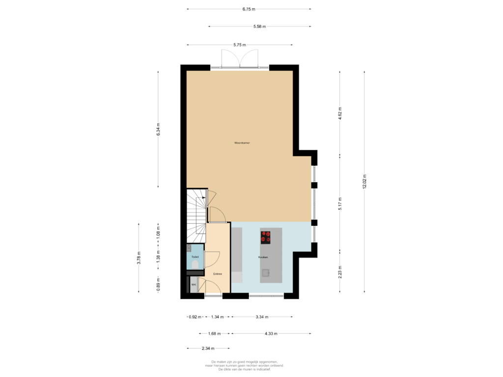 Bekijk plattegrond van Begane grond van H.W. Mesdagstraat 43