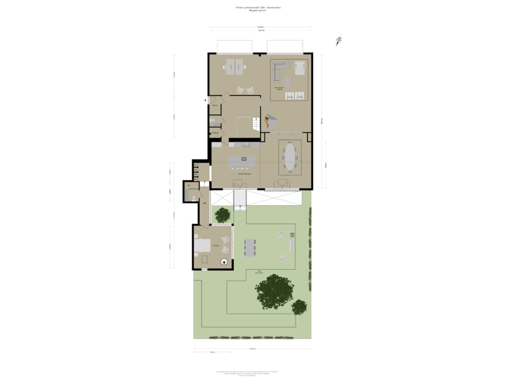 Bekijk plattegrond van Begane grond van Pieter Lastmankade 30-A