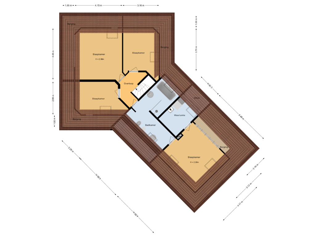 View floorplan of Eerste verdieping of Eilandseweg 8