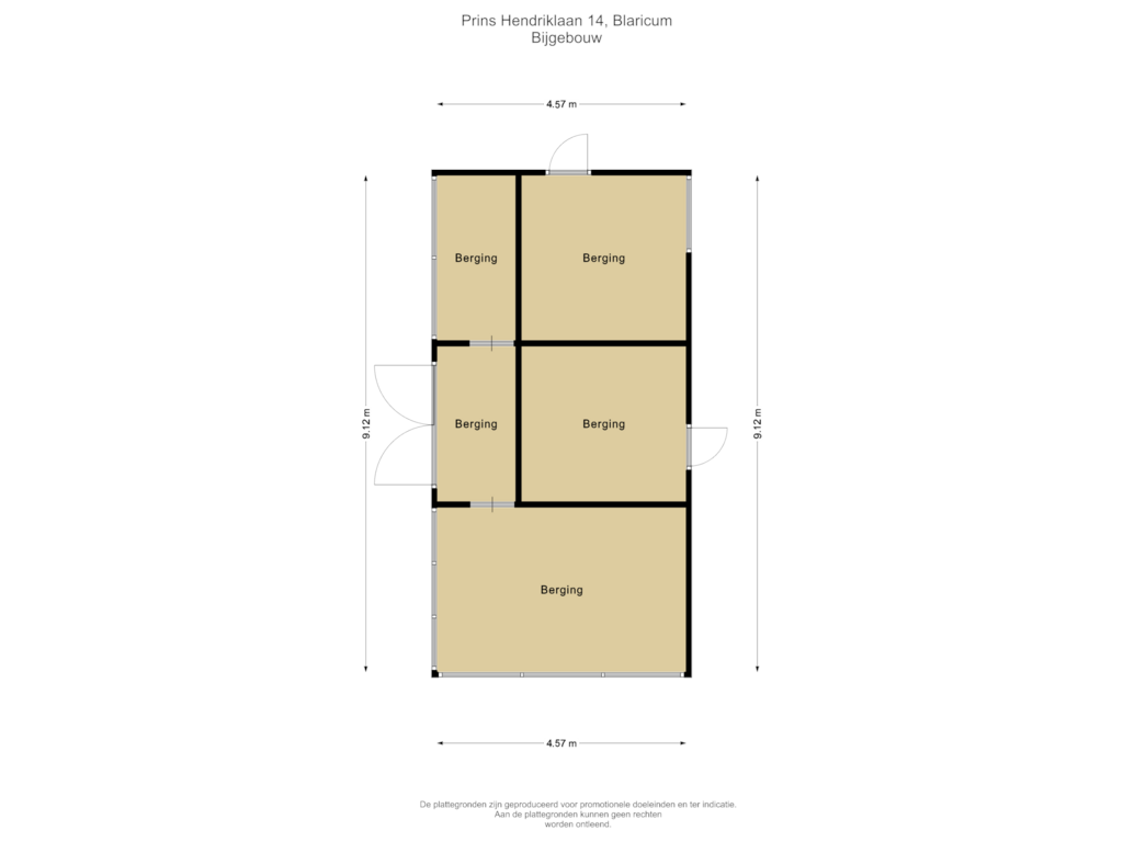 View floorplan of Bijgebouw of Prins Hendriklaan 14