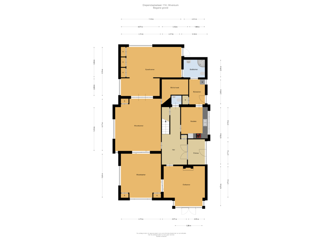 Bekijk plattegrond van Begane grond van Diependaalselaan 114