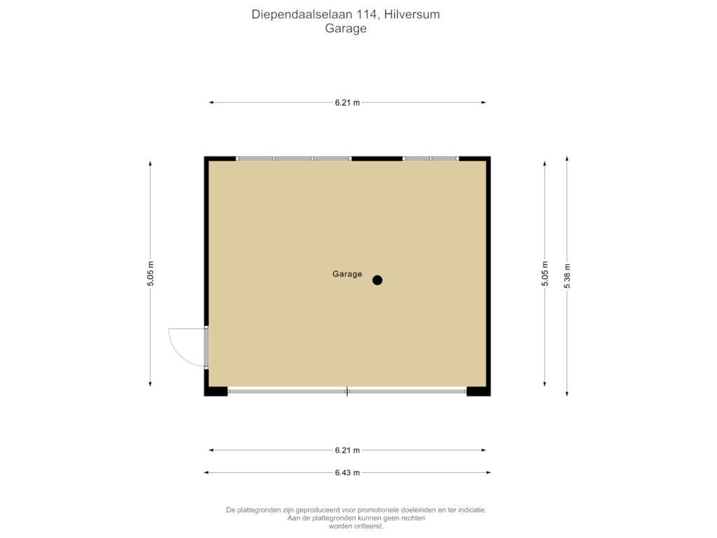 Bekijk plattegrond van Garage van Diependaalselaan 114