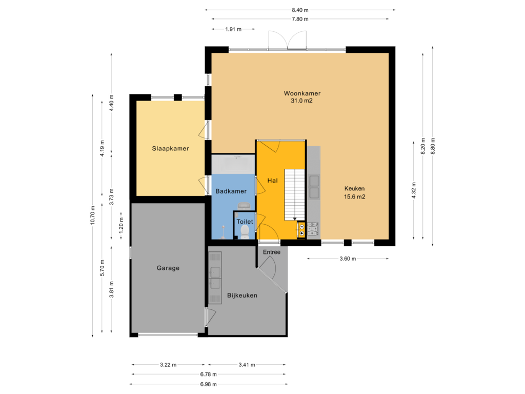 Bekijk plattegrond van Begane grond van Kerklaan 12