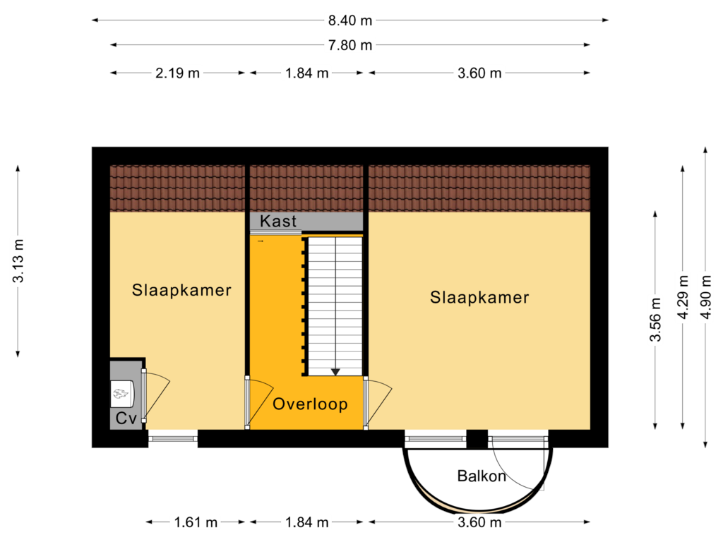 Bekijk plattegrond van 1e Verdieping van Kerklaan 12