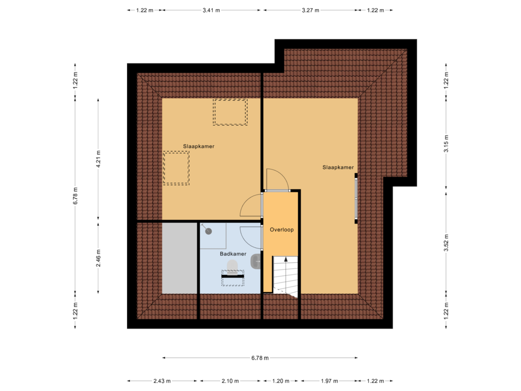 Bekijk plattegrond van 1e Verdieping van Juffrouw Kiestraweg 7