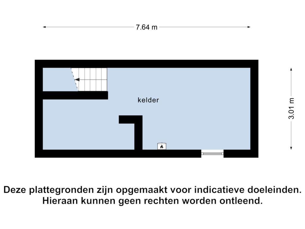 Bekijk plattegrond van Kelder van Burgemeester Hovylaan 76