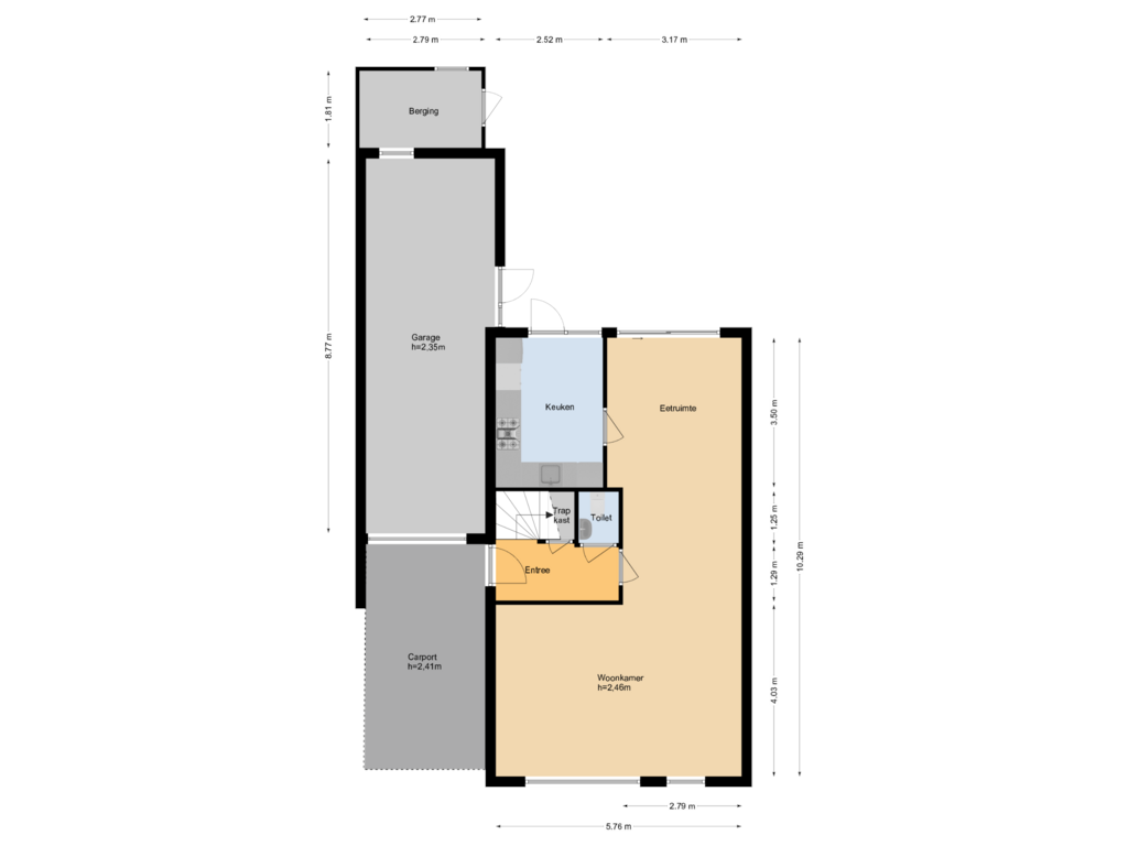 Bekijk plattegrond van Begane grond van Van de Veldestraat 5