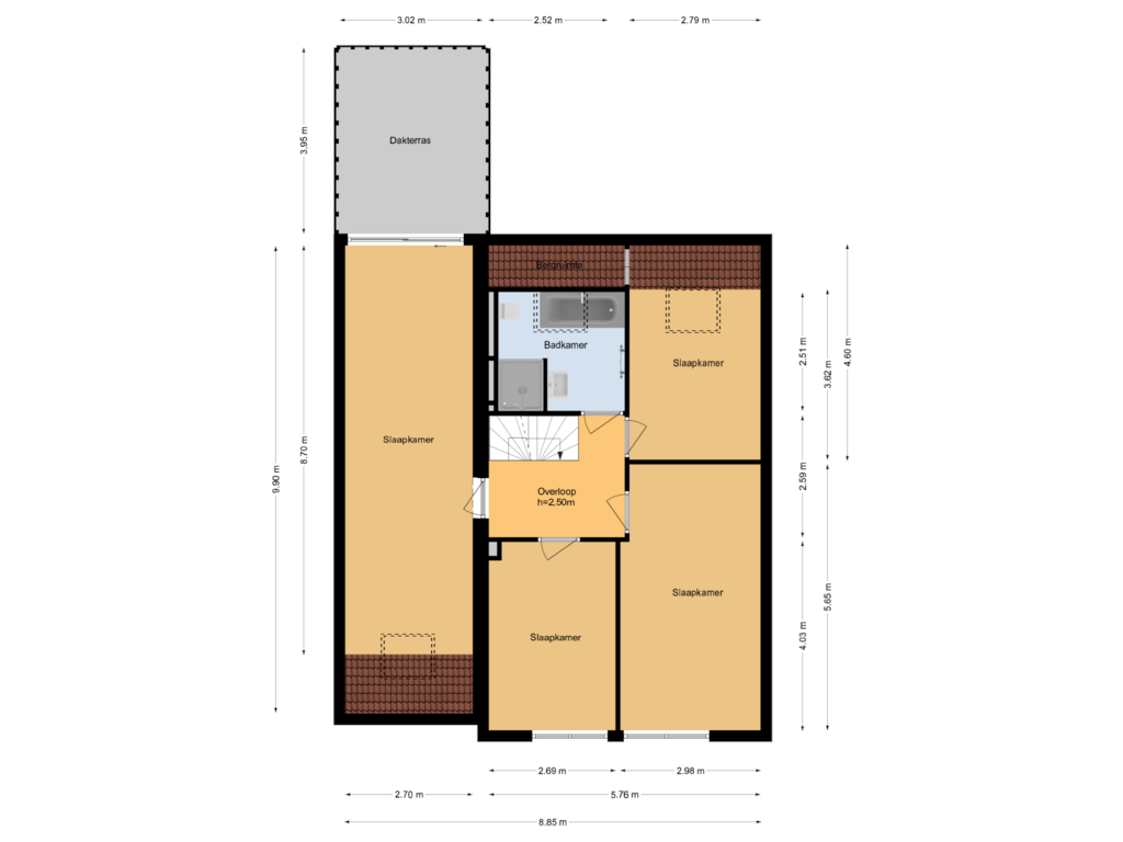 Bekijk plattegrond van 1e verdieping van Van de Veldestraat 5