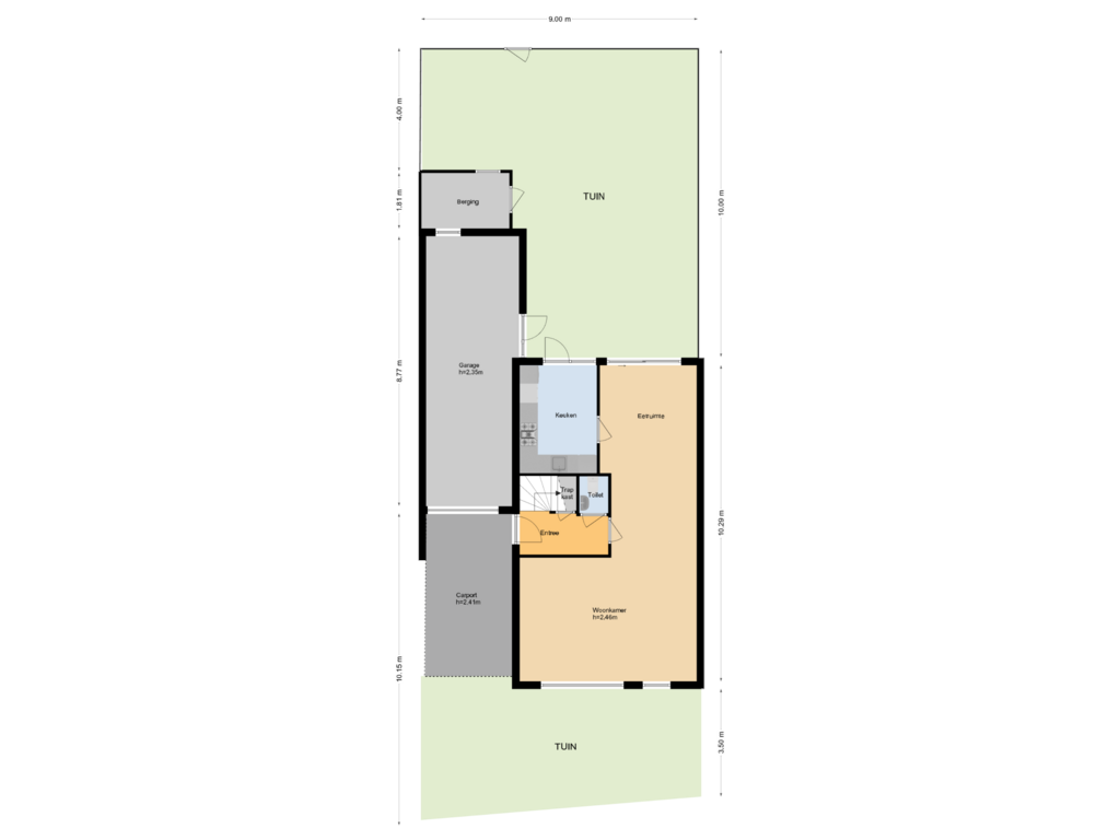 Bekijk plattegrond van Situatie van Van de Veldestraat 5