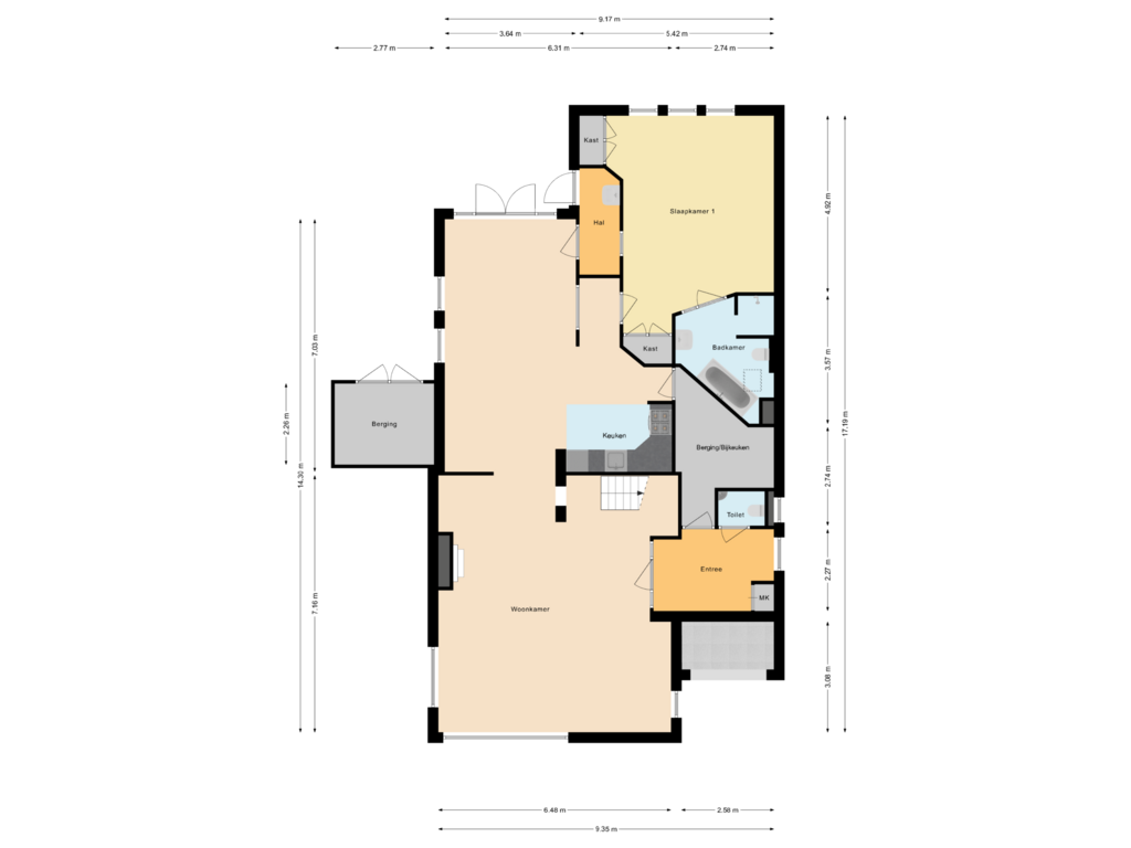 Bekijk plattegrond van Begane Grond van Herman de Manstraat 17