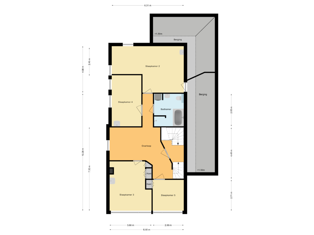 Bekijk plattegrond van 1e Verdieping van Herman de Manstraat 17