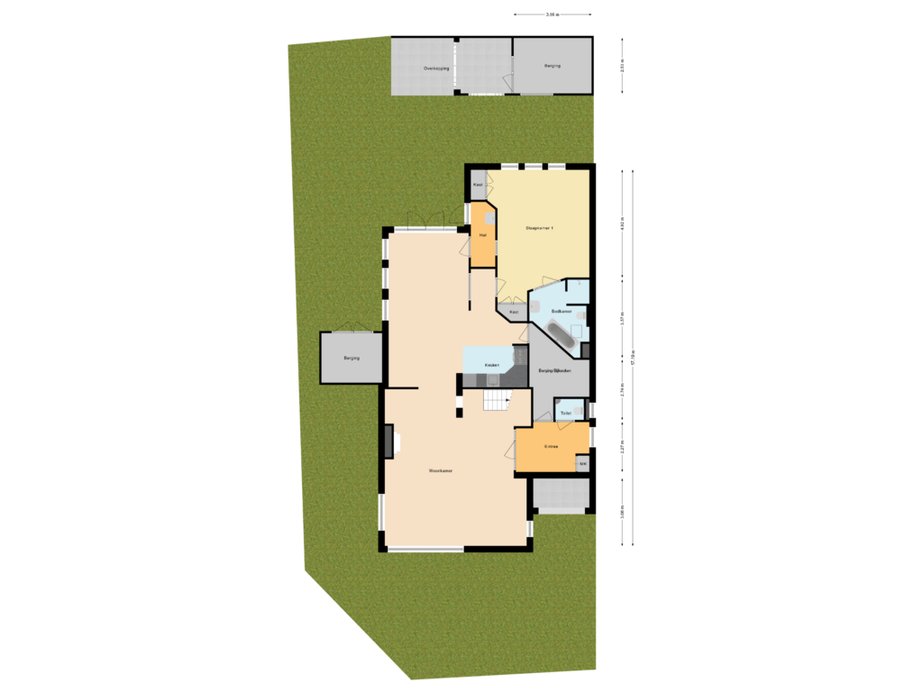 Bekijk plattegrond van Begane Grond Met Tuin van Herman de Manstraat 17