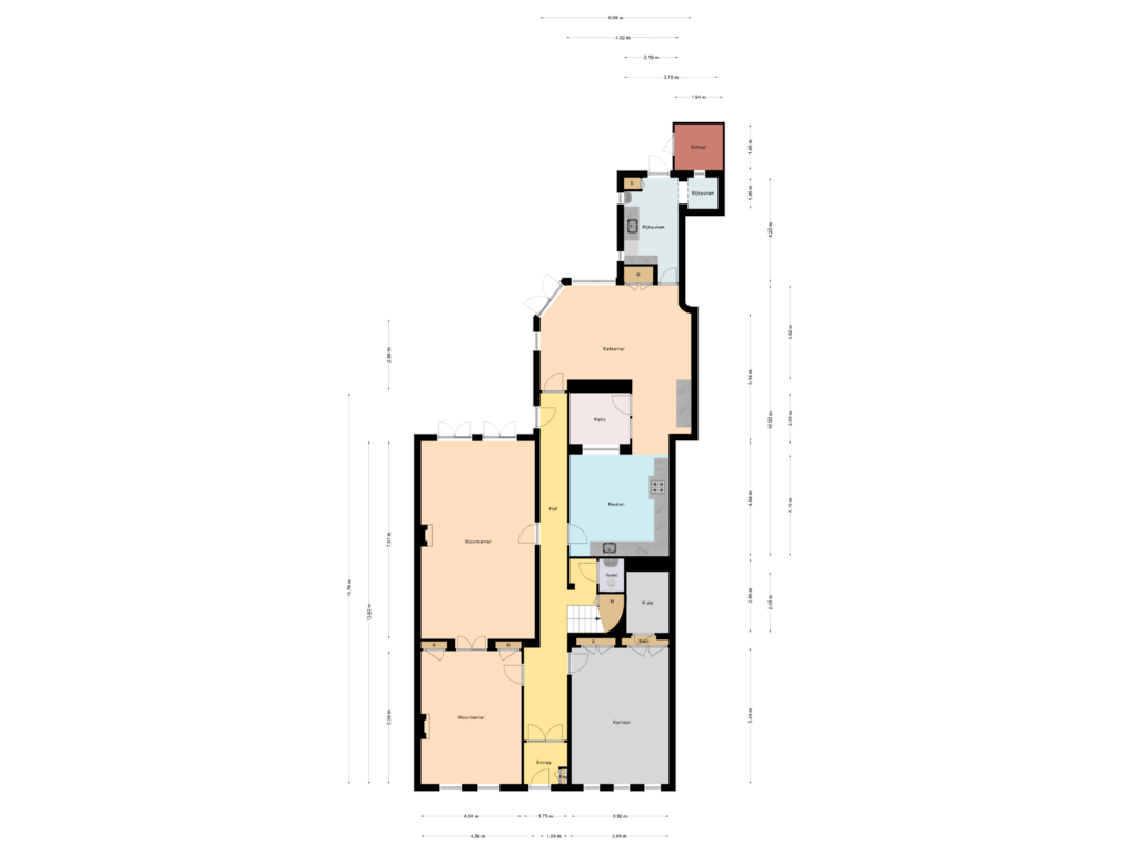 View floorplan of Begane Grond of Marktstraat 6