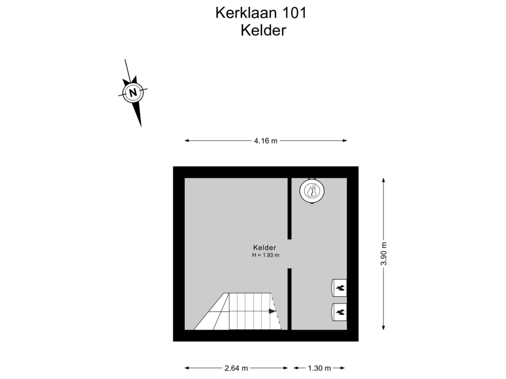 Bekijk plattegrond van Kelder van Kerklaan 101