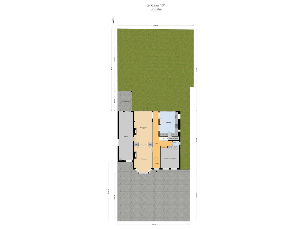 Bekijk plattegrond van Begane Grond Tuin van Kerklaan 101