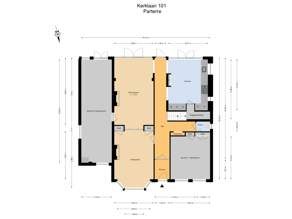 Bekijk plattegrond van Begane Grond van Kerklaan 101