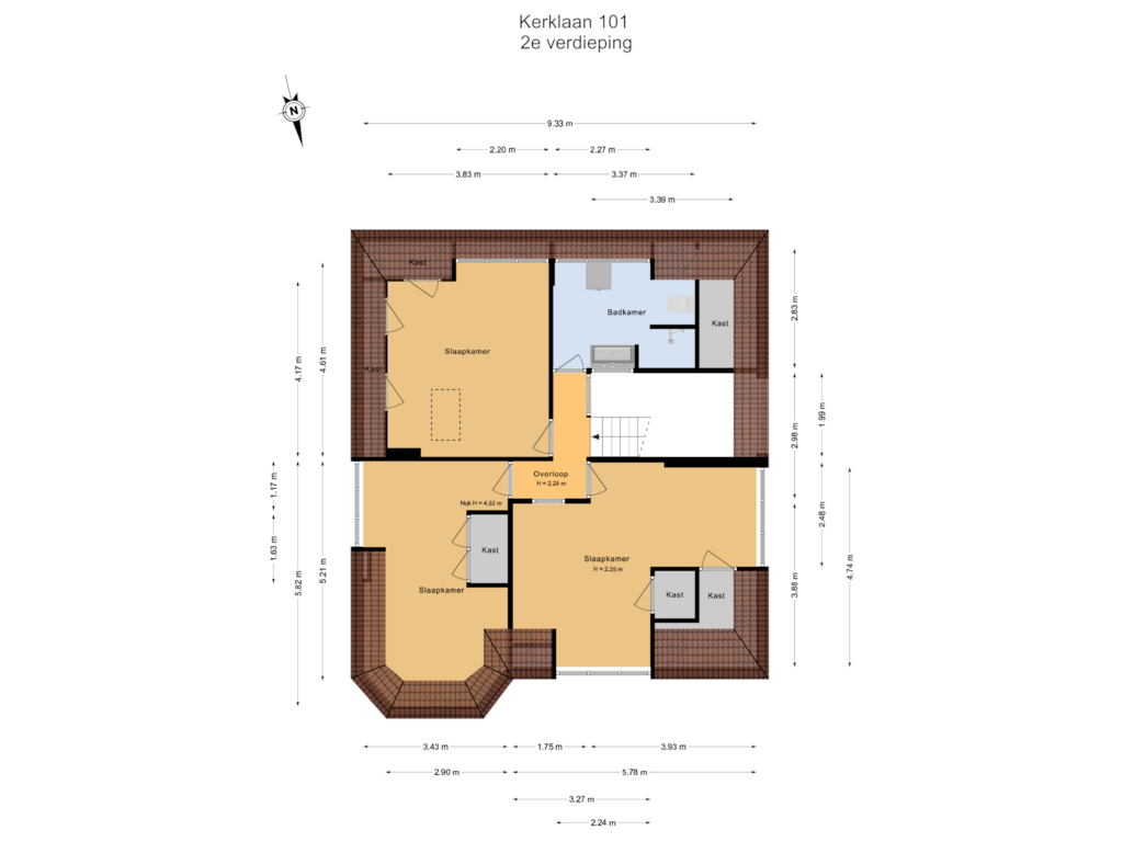 Bekijk plattegrond van 2e Verdieping van Kerklaan 101