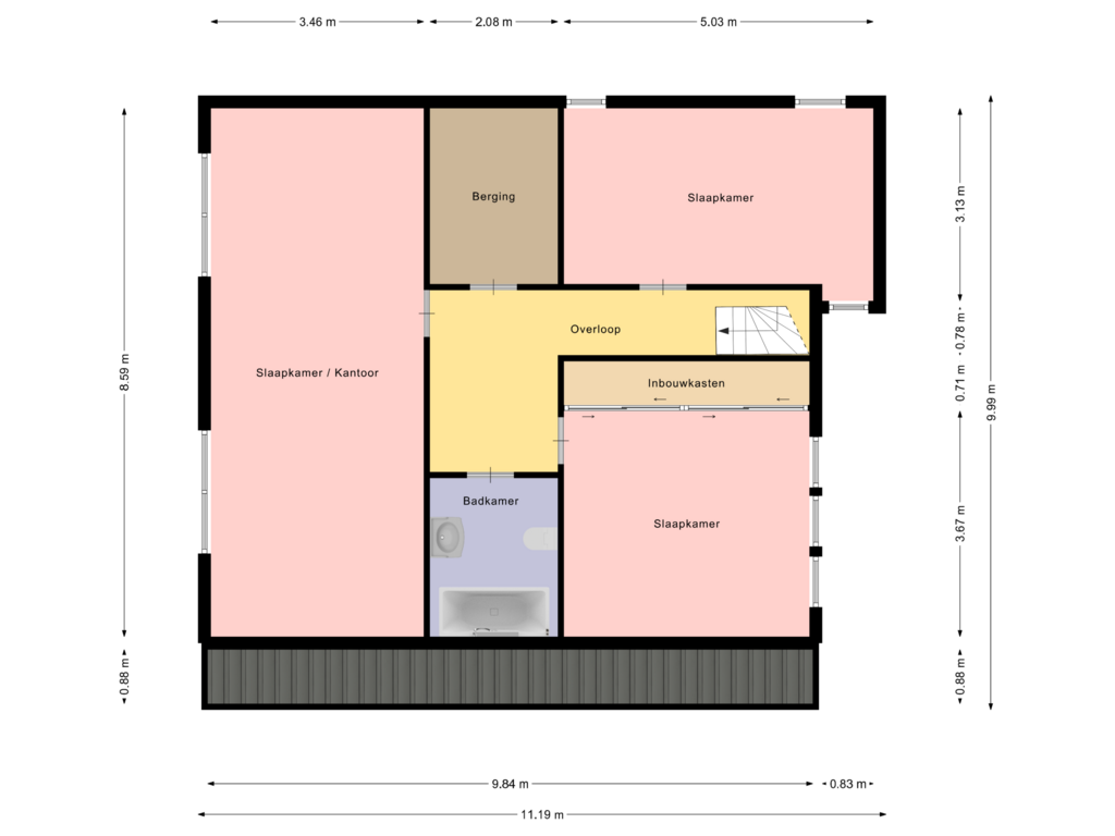 Bekijk plattegrond van 1e Verdieping van Standaardmolen 1