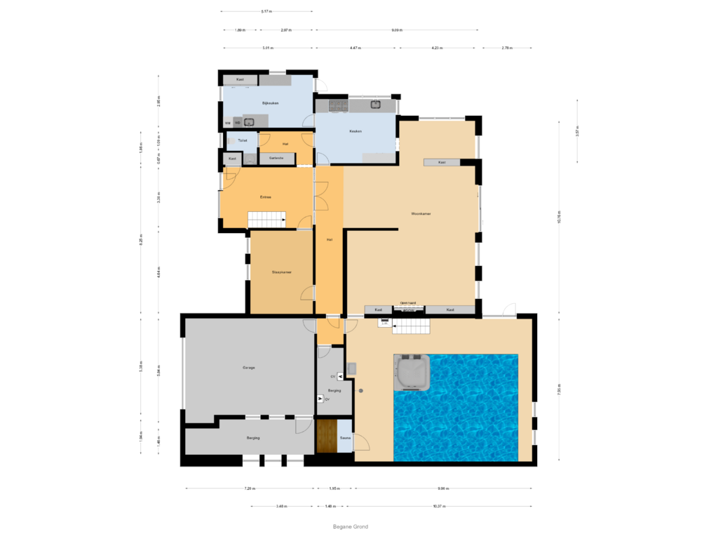 Bekijk plattegrond van Begane Grond van Hessenweg 2