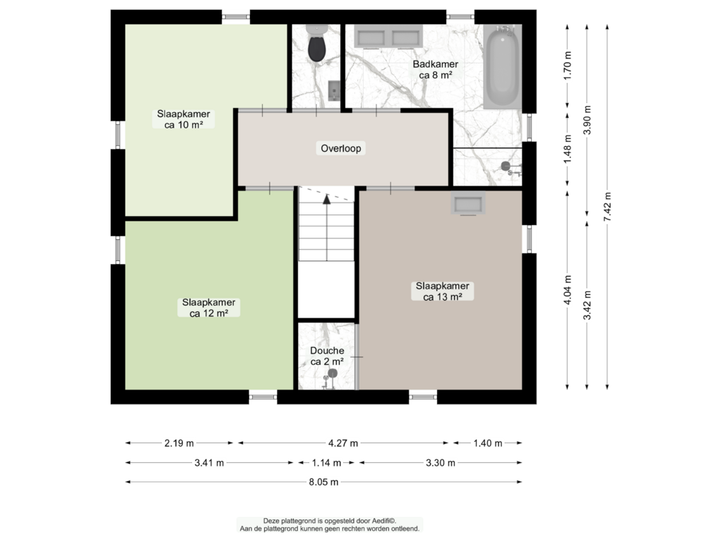 View floorplan of Eerste verdieping of Schipborgerweg 19-21