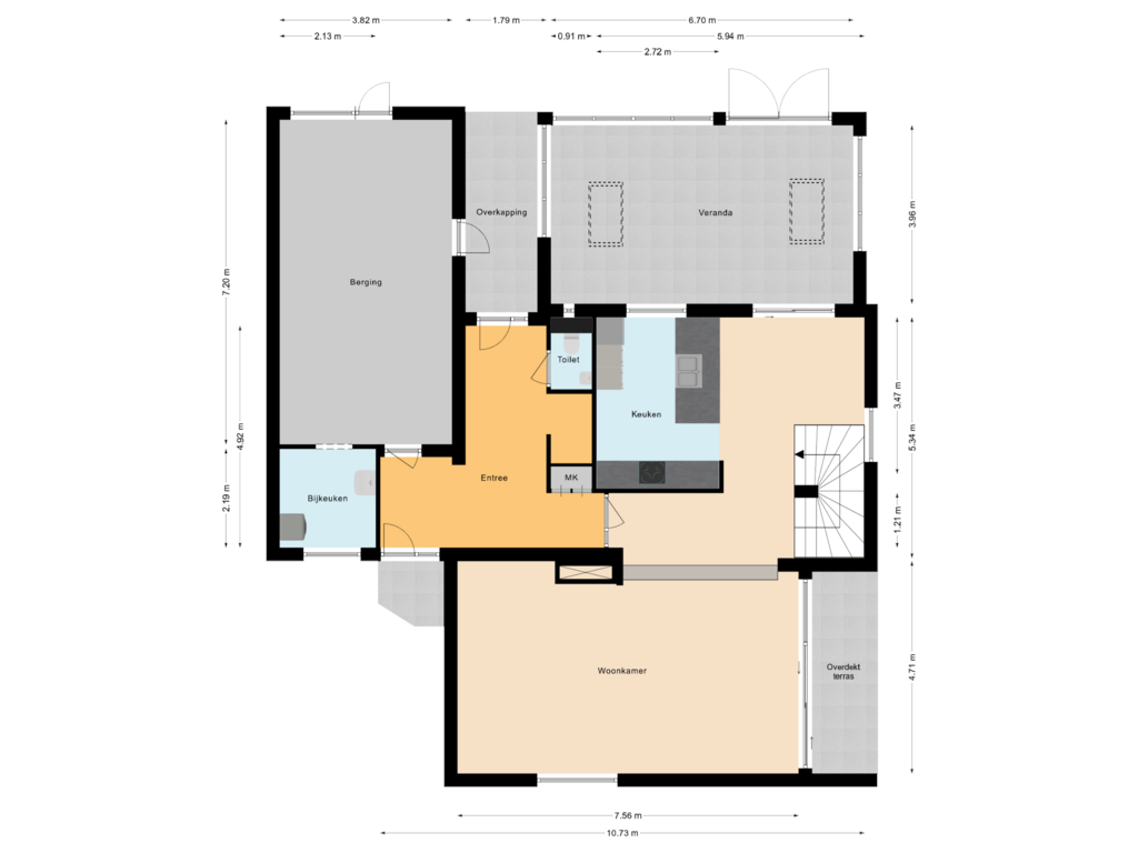 View floorplan of Begane Grond of Oostsingel 66