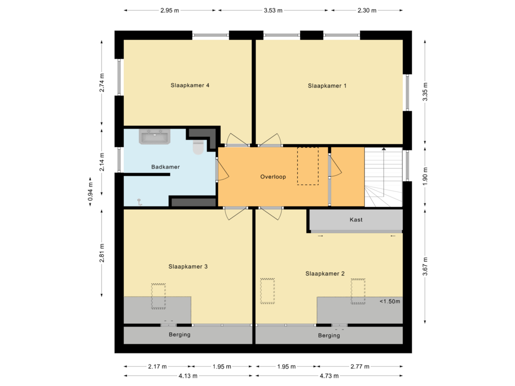 View floorplan of Eerste Verdieping of Oostsingel 66