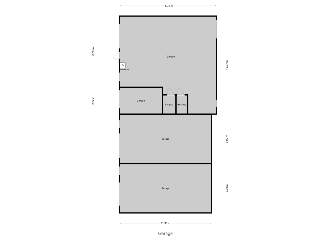 Bekijk plattegrond van Garage van Molkereiweg 107