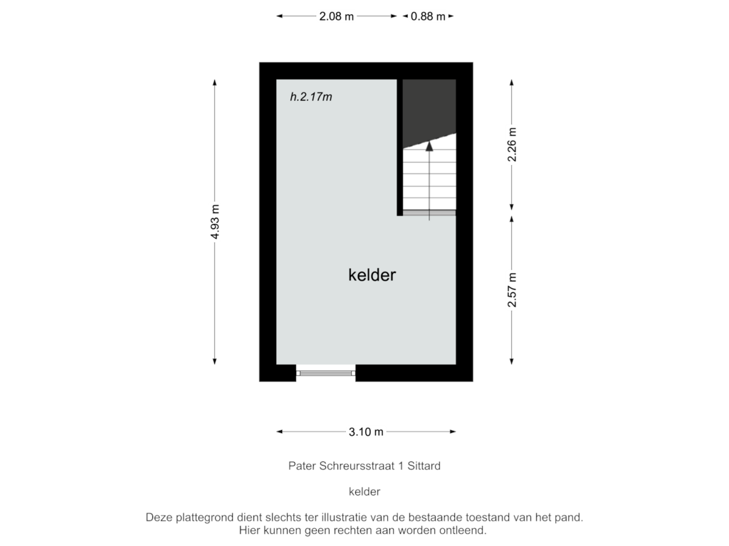 Bekijk plattegrond van kelder van Pater Schreursstraat 1