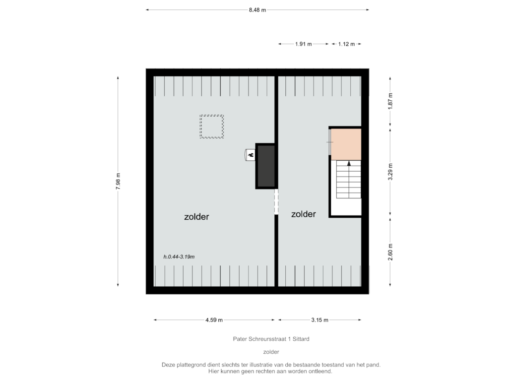 Bekijk plattegrond van zolder van Pater Schreursstraat 1