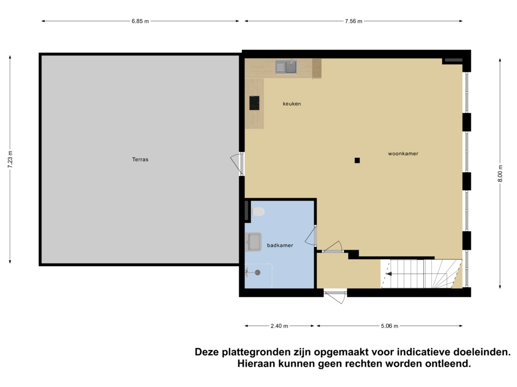 Bekijk plattegrond van Eerste Verdieping van Oostdam 51-C