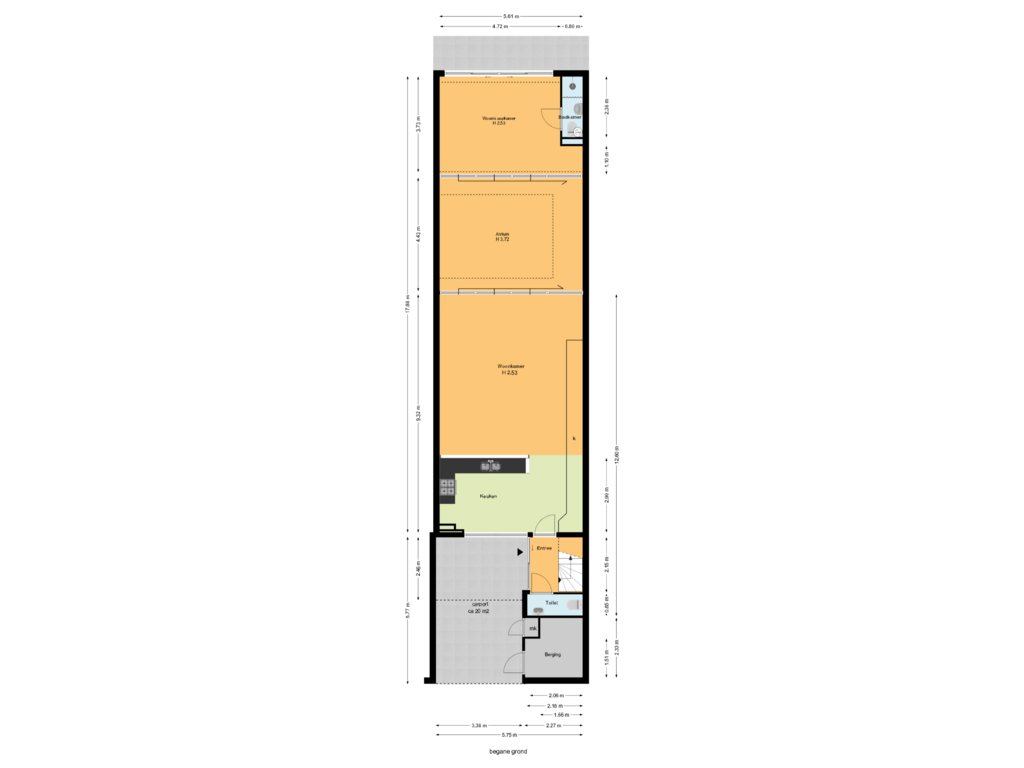 View floorplan of begane grond of Dedemsvaartweg 131