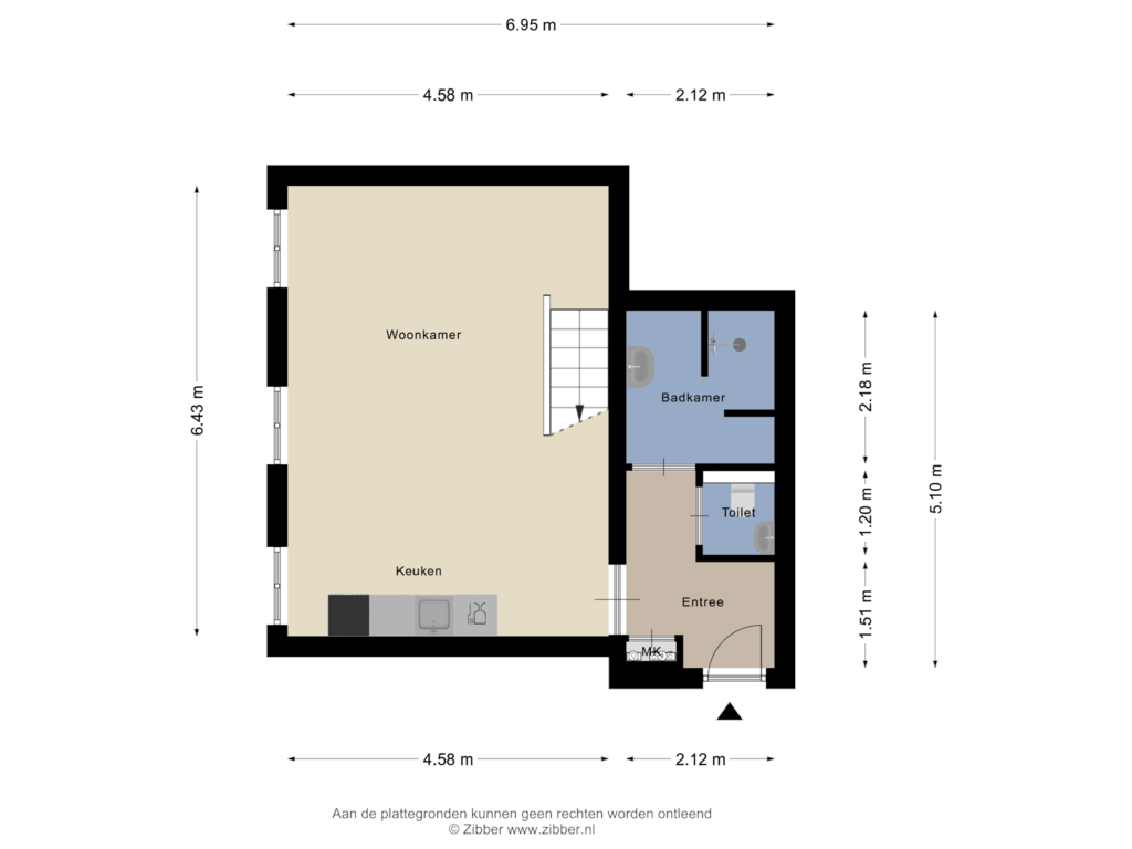 Bekijk plattegrond van Begane grond van Kerkstraat 88-B