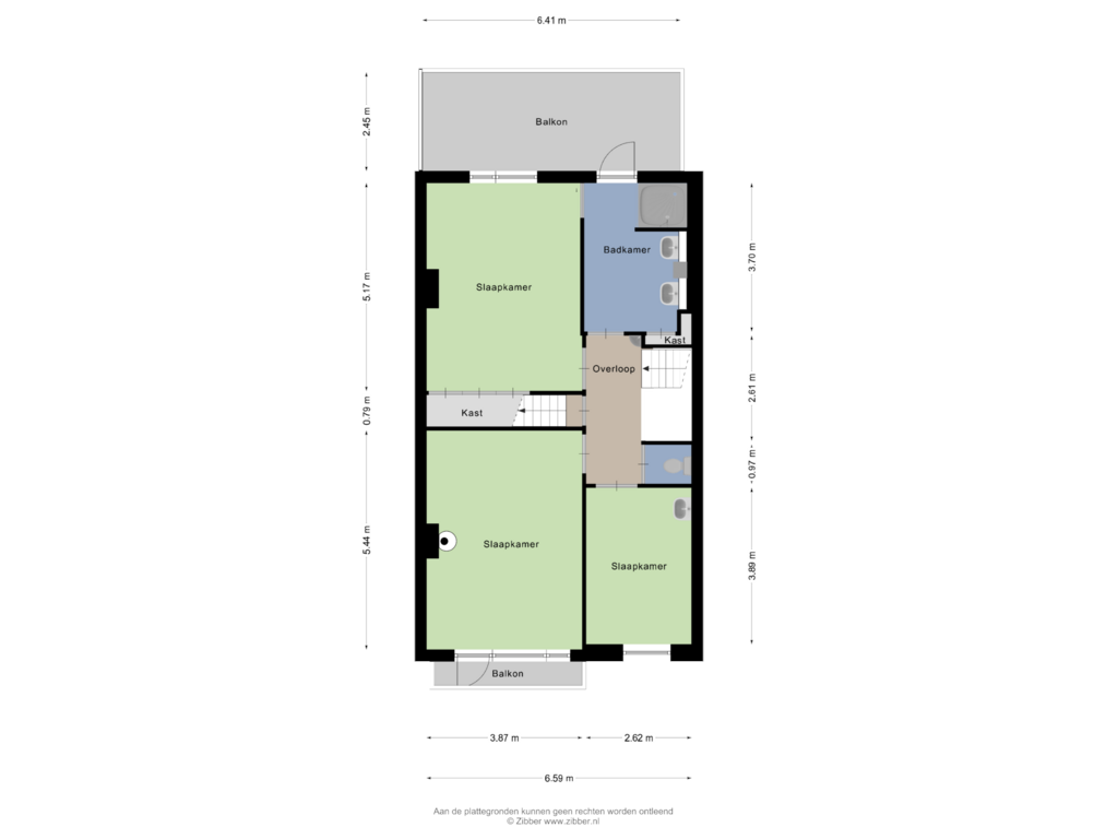 View floorplan of Eerste verdieping of Burg. Dijckmeesterweg 23