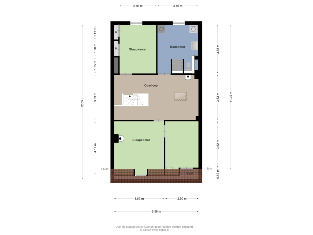 View floorplan of Tweede Verdieping of Burg. Dijckmeesterweg 23