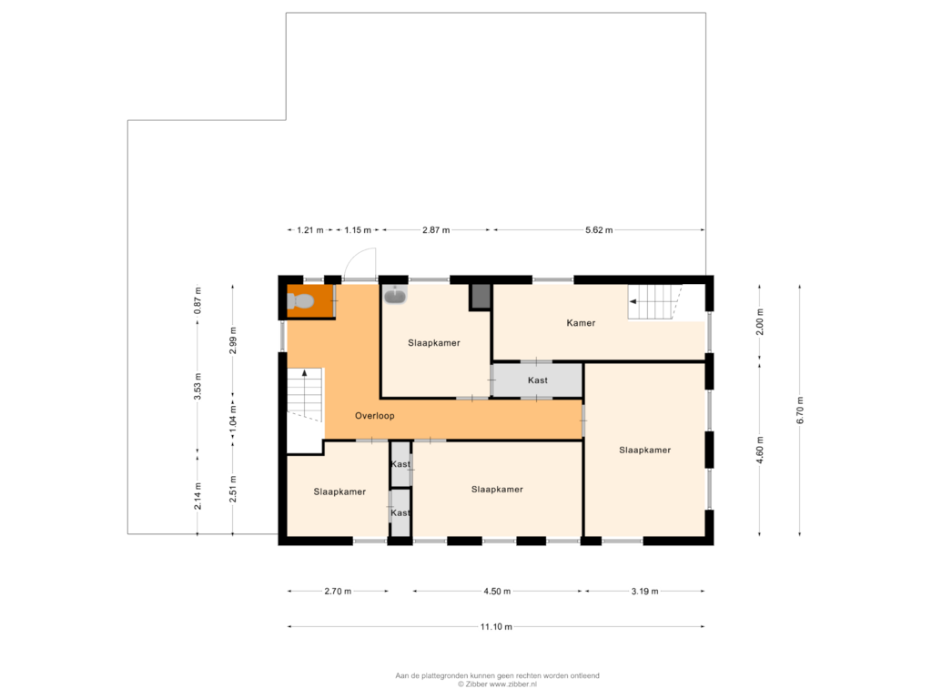 Bekijk plattegrond van Eerste verdieping van Hoofdstraat 76