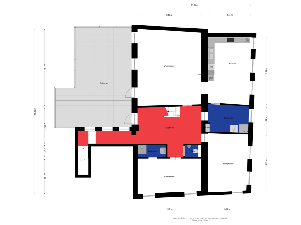 View floorplan of Eerste Verdieping of Academiestraat 4