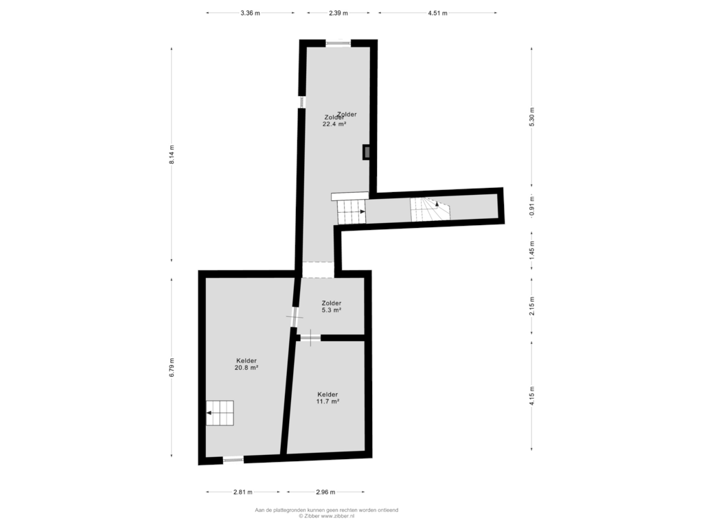 Bekijk plattegrond van Kelder van Swalmerstraat 13