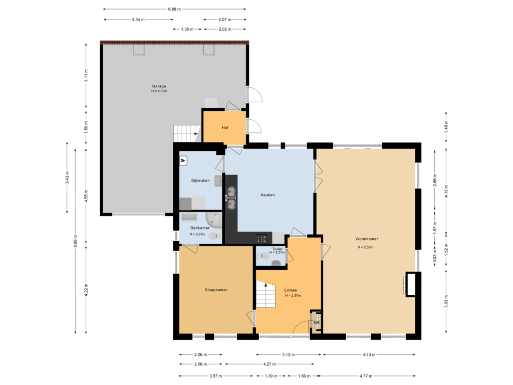 Bekijk plattegrond van Begane grond  van Jupiterbaan 3