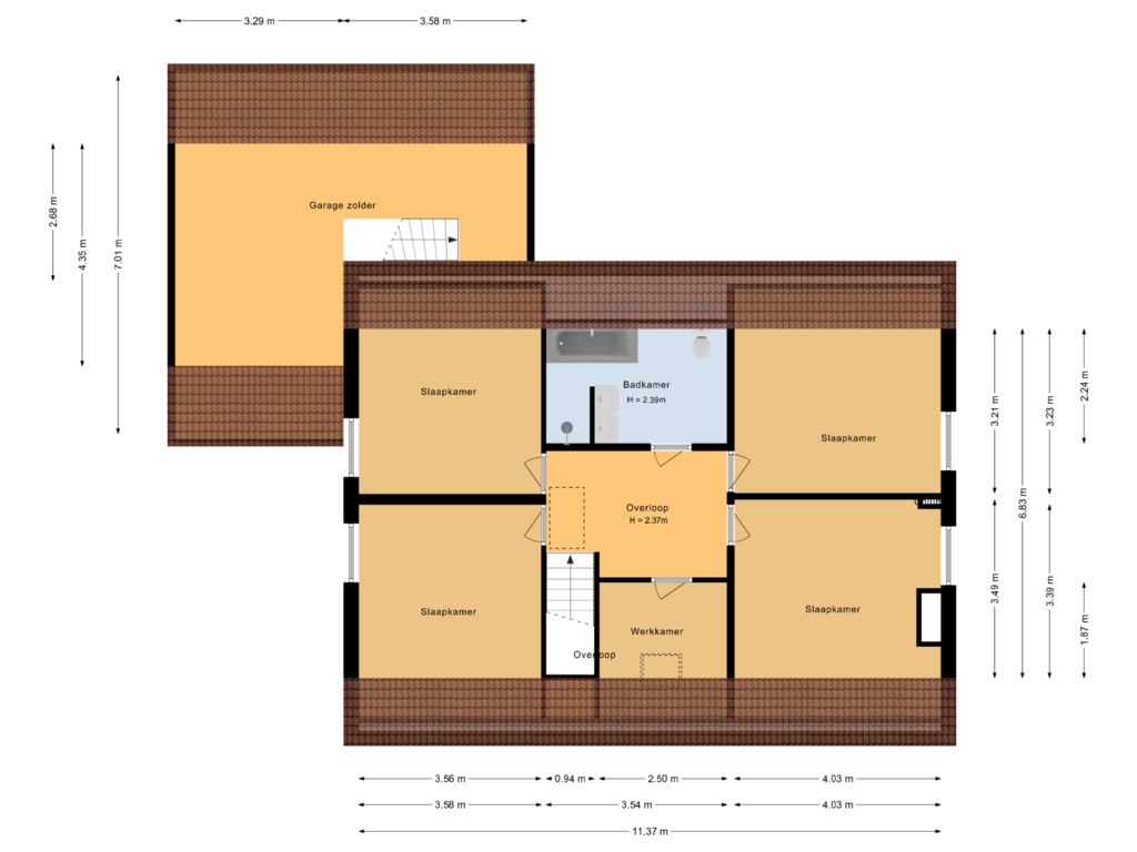 View floorplan of Eerste verdieping of Jupiterbaan 3