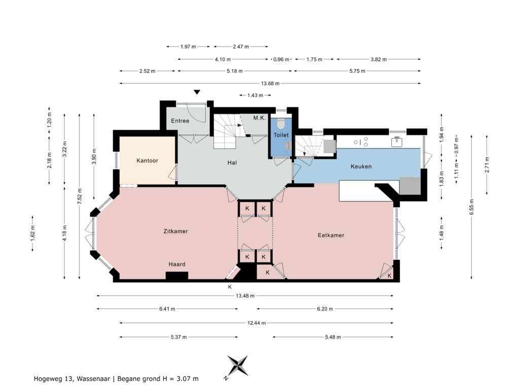 View floorplan of Begane grond of Hogeweg 13