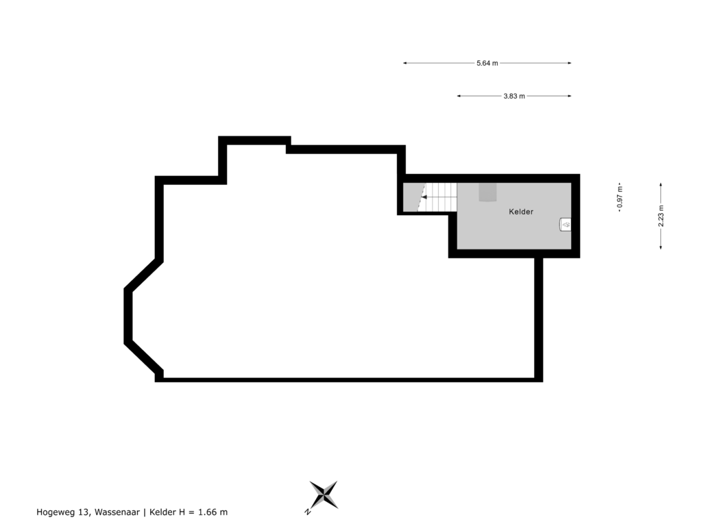 View floorplan of Kelder of Hogeweg 13