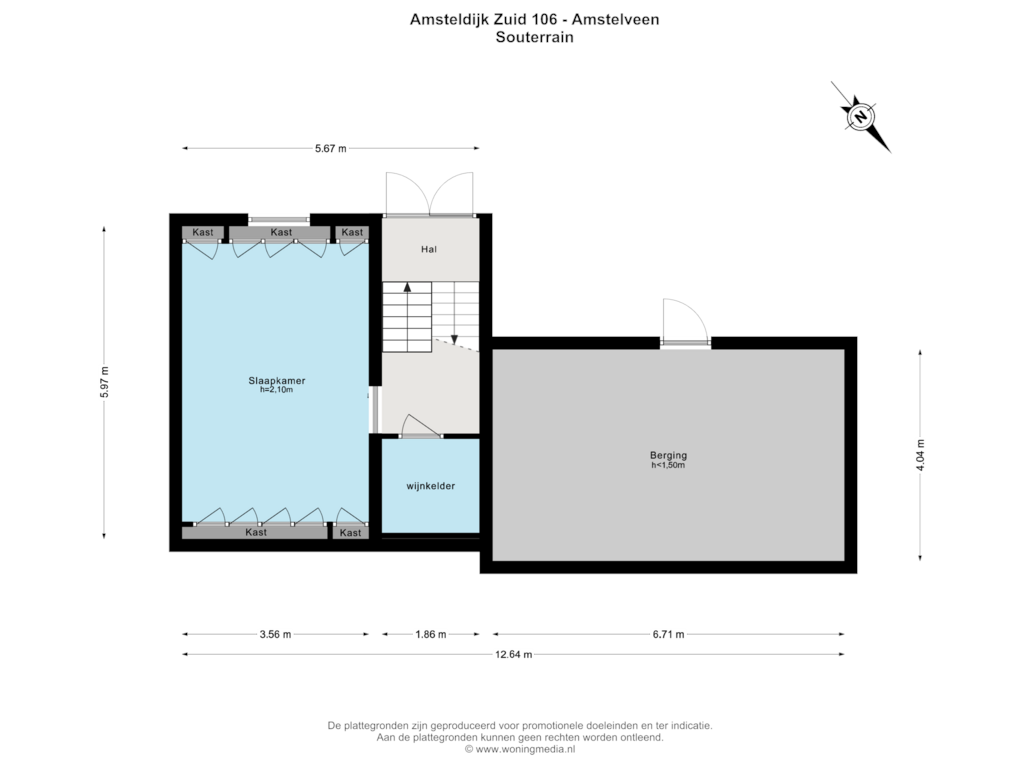 Bekijk plattegrond van Souterrain van Amsteldijk Zuid 106