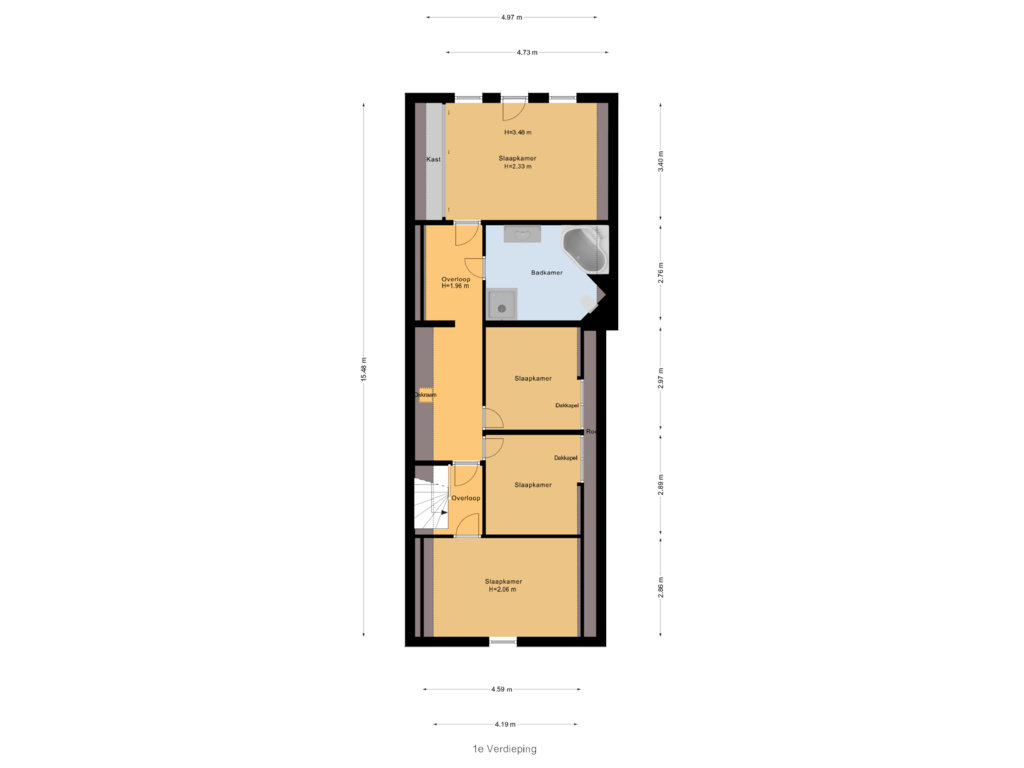 Bekijk plattegrond van 1e Verdieping van Nieuweweg 97