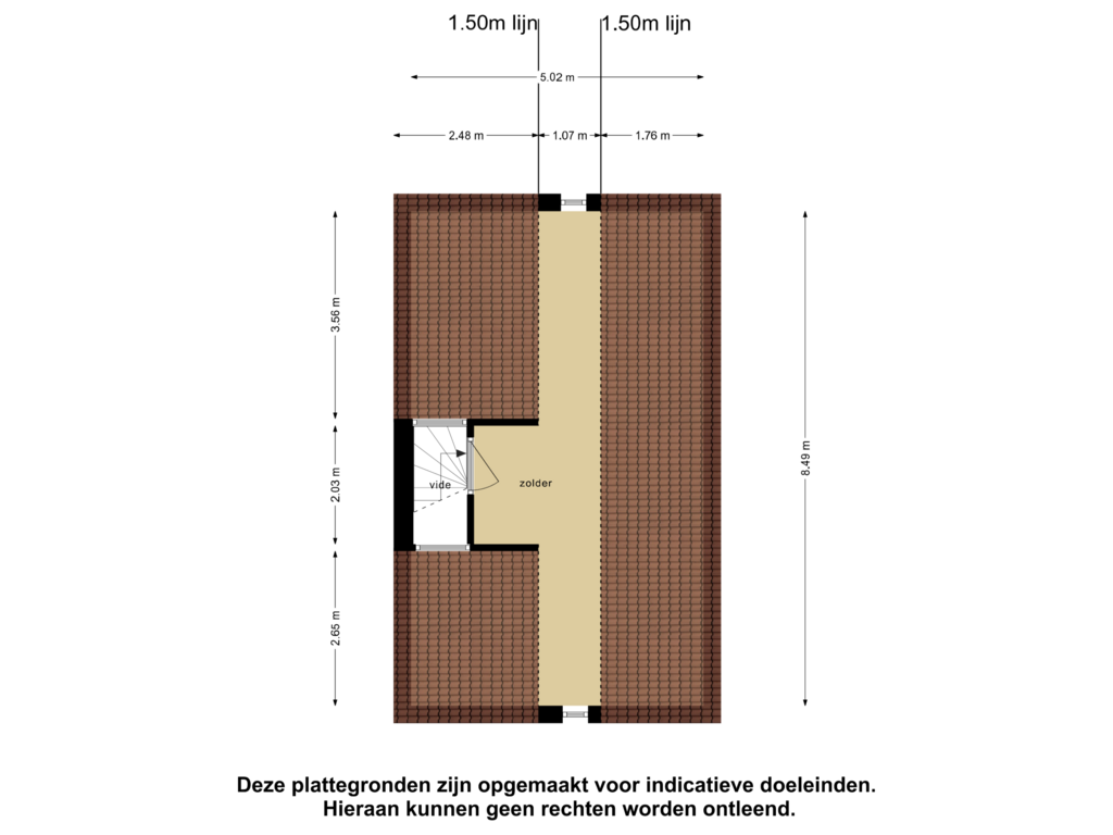 View floorplan of Zolder of Axelsestraat 130