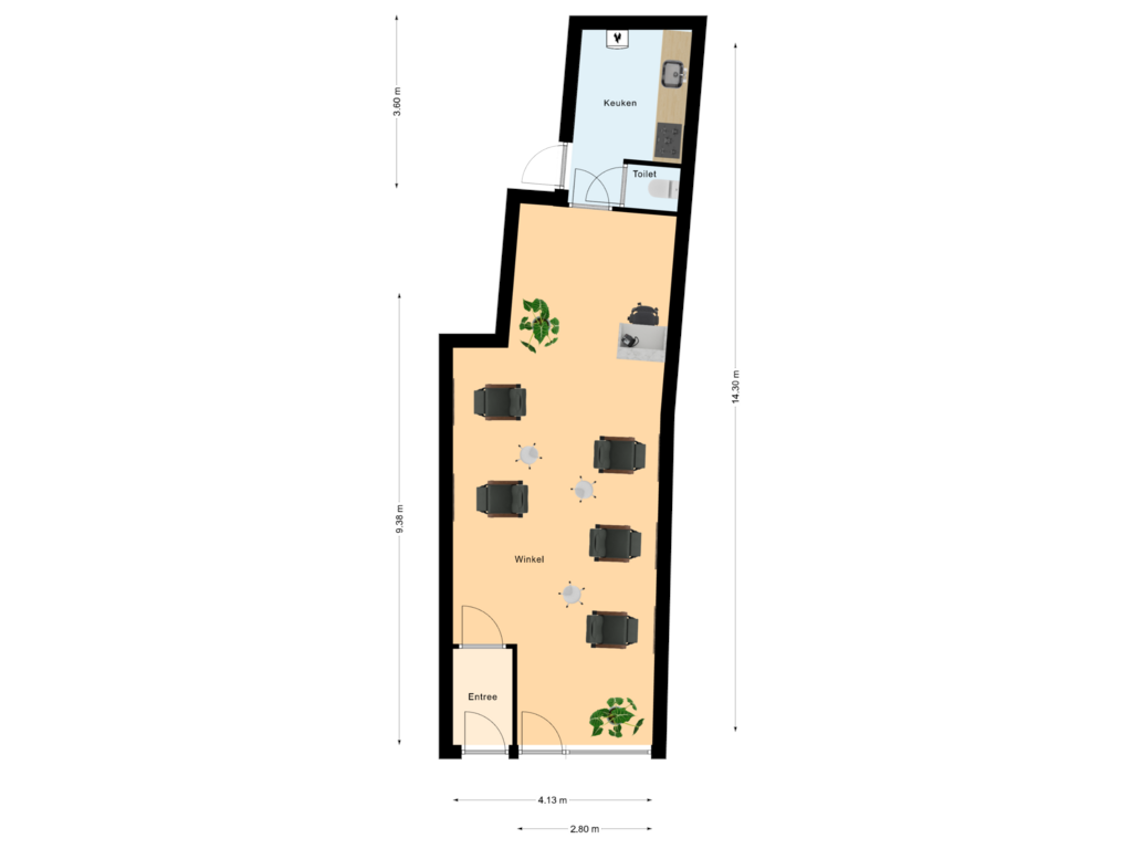 View floorplan of Begane Grond of Nieuwstraat 101-C