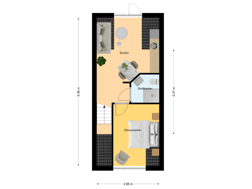 View floorplan of 1e Verdieping of Nieuwstraat 101-C